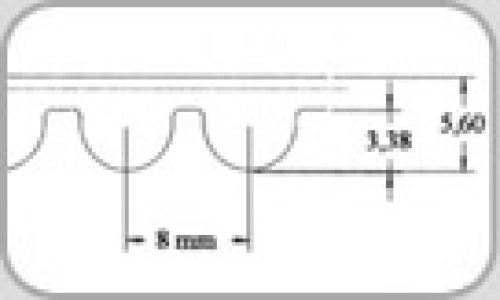 Imagem Correia Sincronizadora 8M - Correias HTD (Passo 8M=8 mm)
